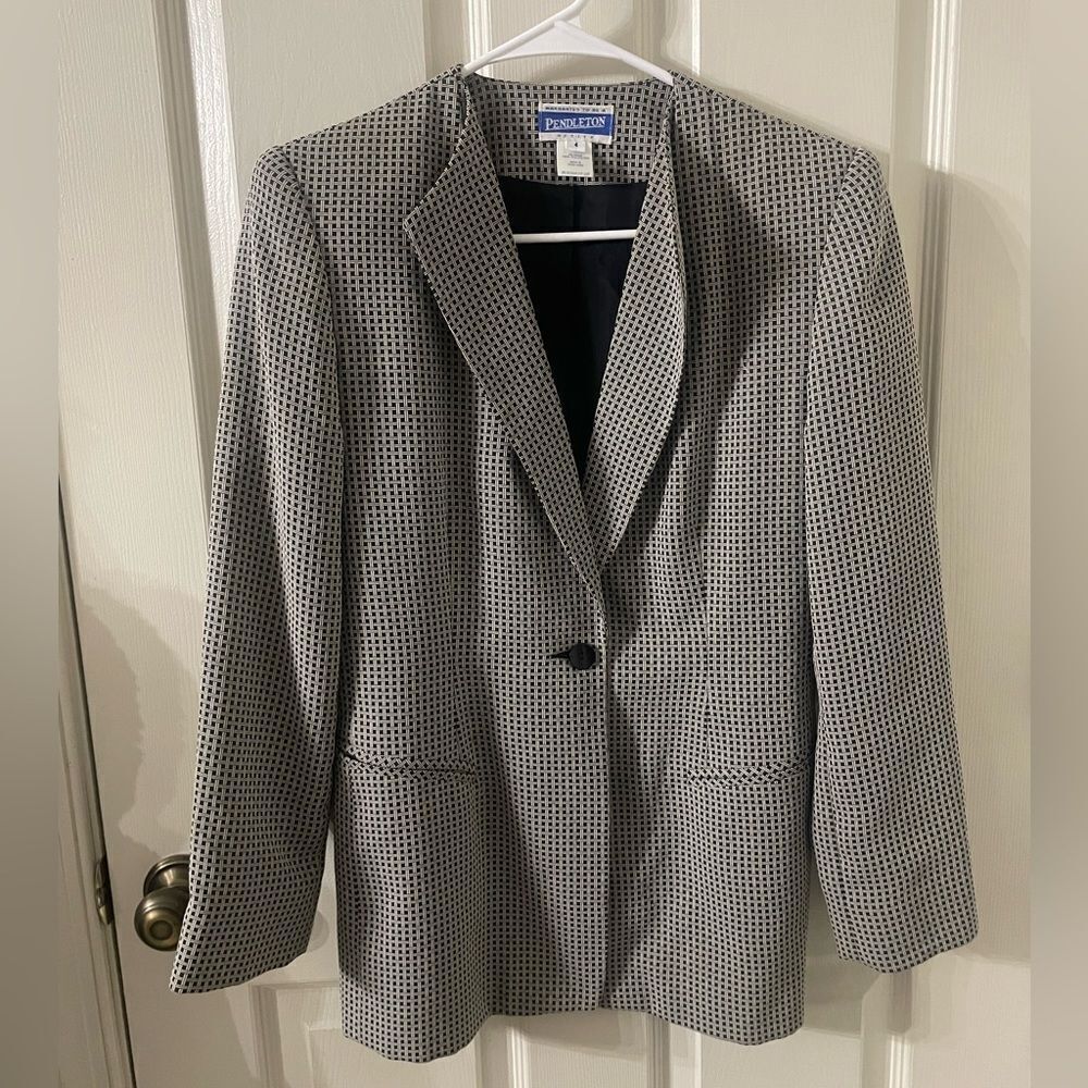 Pendleton Vintage Skirt Suit Set Blazer and Skirt Size 4
